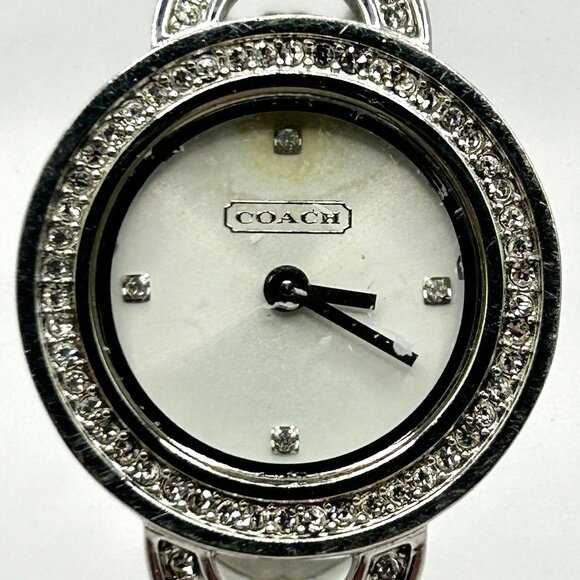 Authentic COACH Krisy Signature Alternating C-Link Silver Gold Watch - Picture 1 of 8
